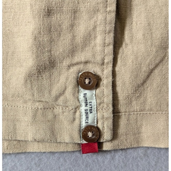 Ecko Unltd Shirt Mens XL Khaki Short‎ Sleeve Linen Blend NWT Wovens Camp - Picture 5 of 9